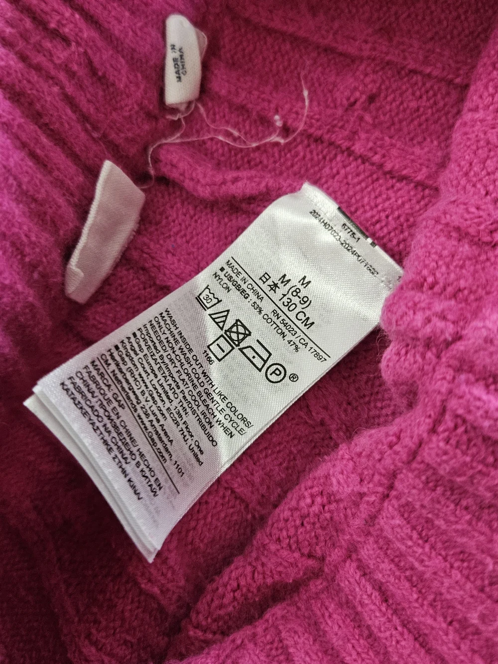 GAP Pink Cable Knit Wide-Leg Kids Pants